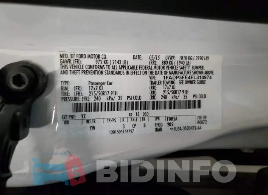 1FADP3FE4FL310974 Photo# 12