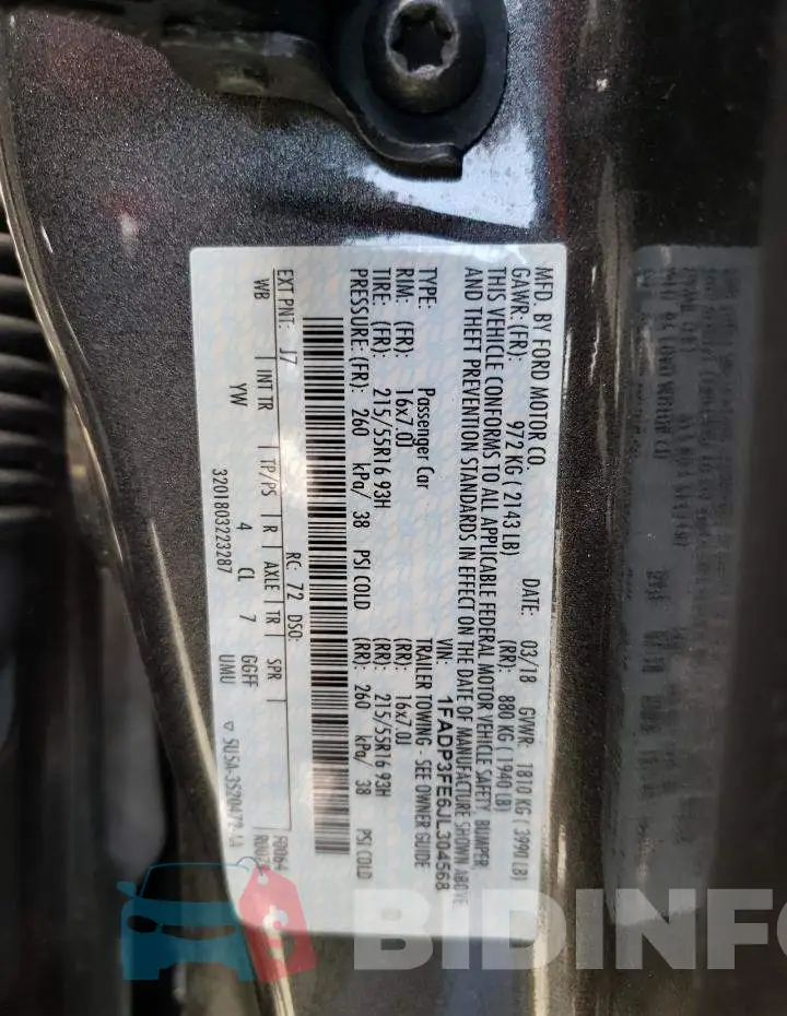 1FADP3FE6JL304568 Photo# 13