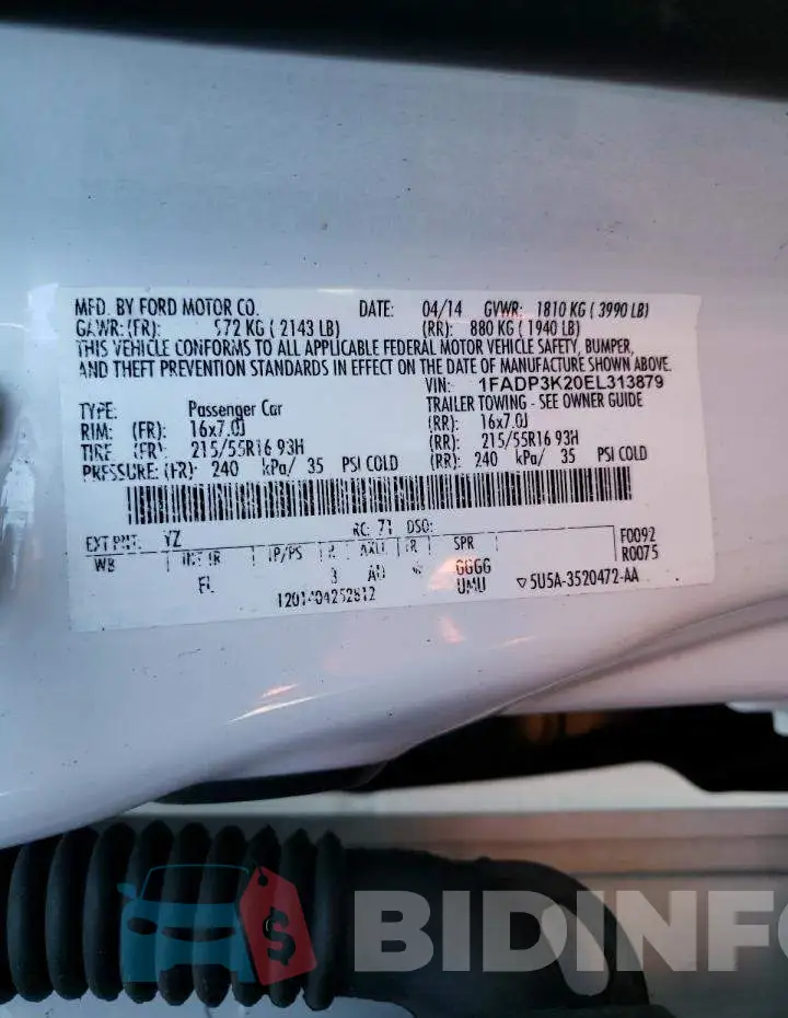 1FADP3K20EL313879 Photo# 13
