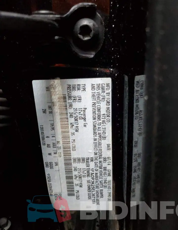 1FADP3K25EL367159 Photo# 12