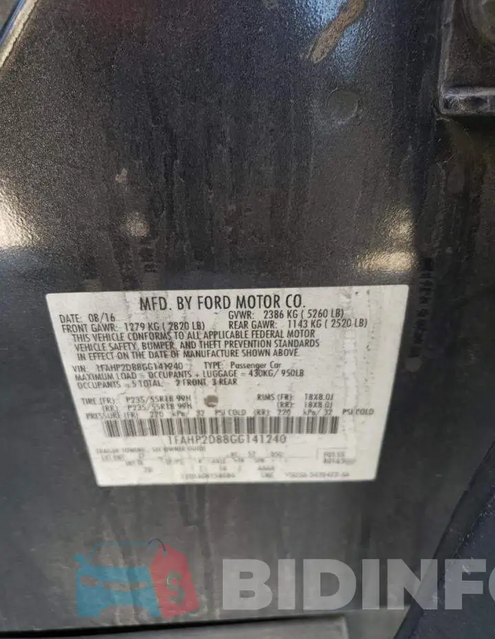 1FAHP2D88GG141240 Photo# 12