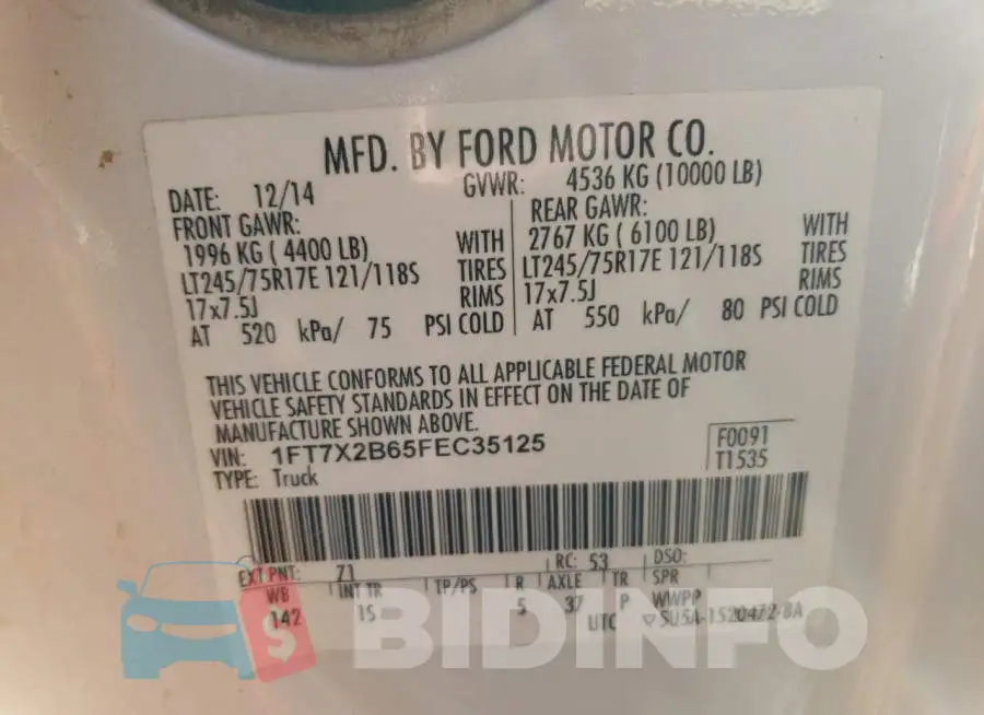 1FT7X2B65FEC35125 Photo# 13