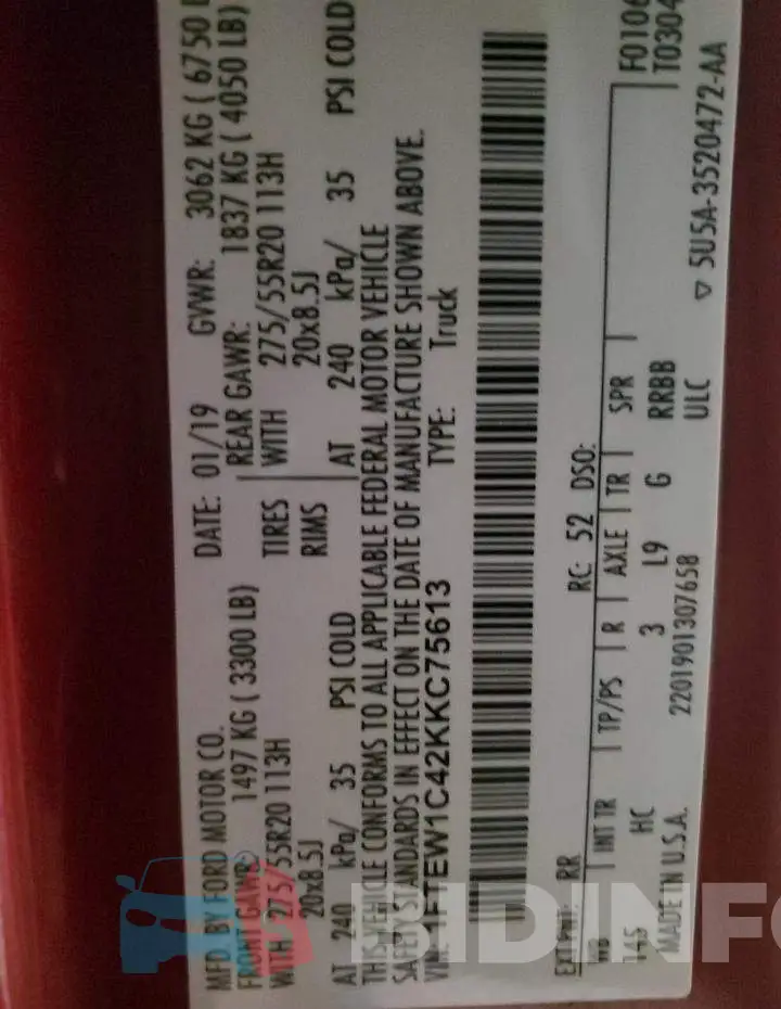 1FTEW1C42KKC75613 Photo# 12