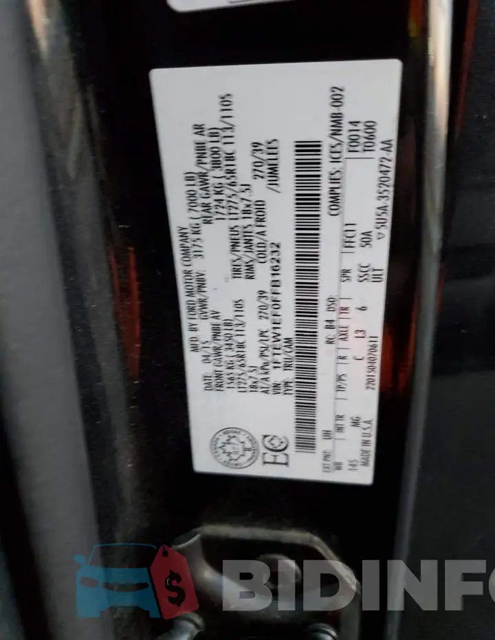 1FTEW1EF0FFB16232 Photo# 12