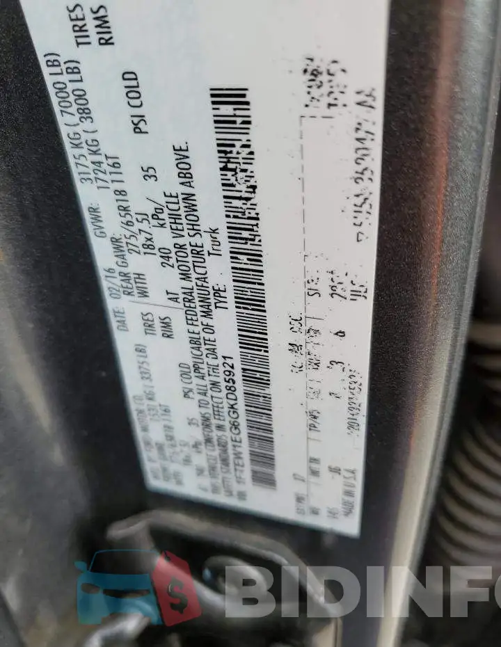 1FTEW1EG6GKD85921 Photo# 12