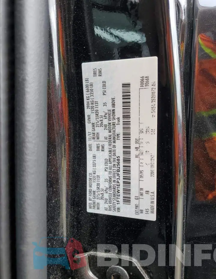 1FTEW1EP3JFB25685 Photo# 12