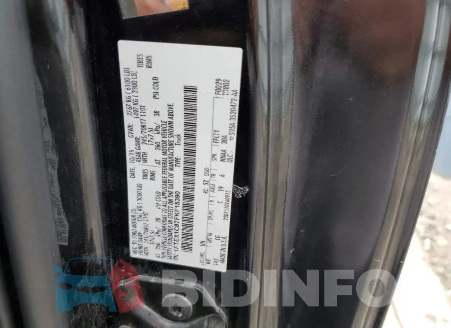 1FTEX1C87FKF15390 Photo# 12