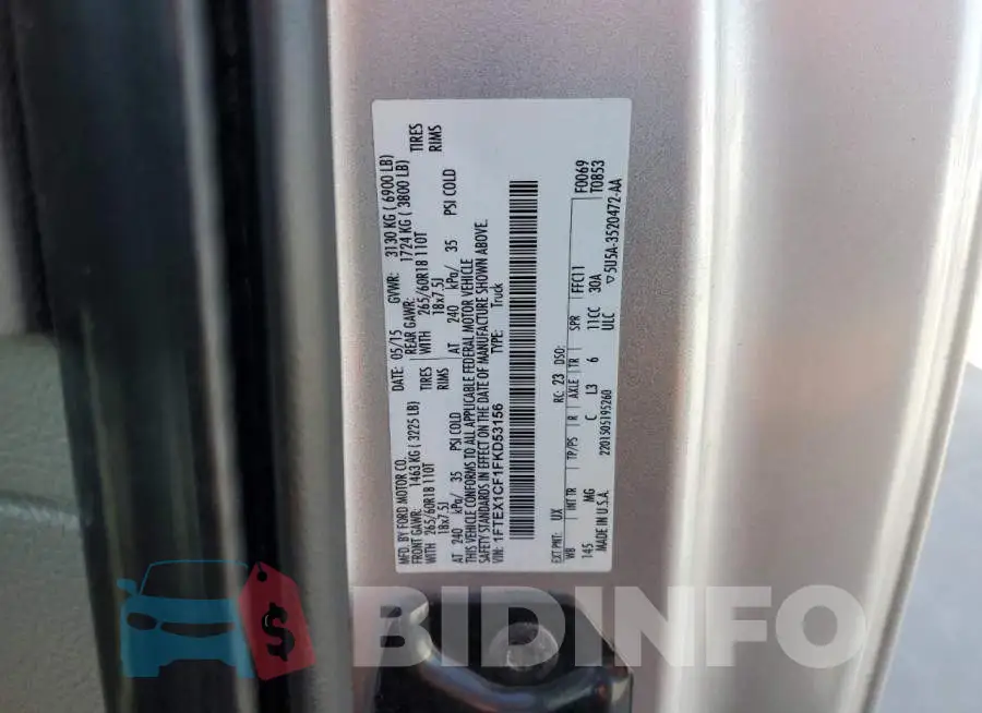 1FTEX1CF1FKD53156 Photo# 13