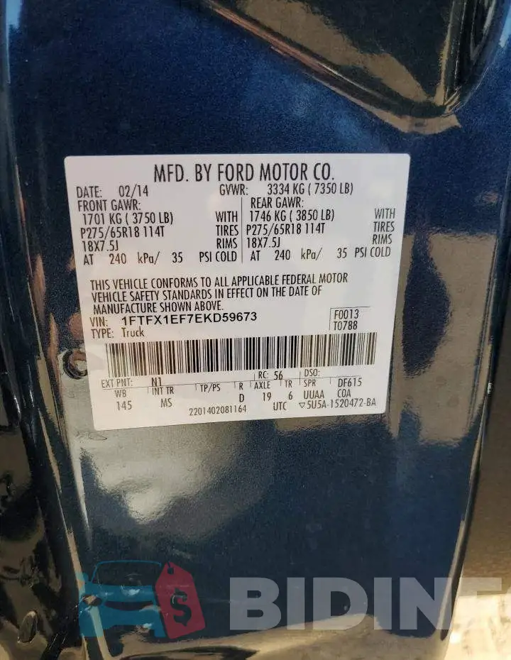 1FTFX1EF7EKD59673 Photo# 12