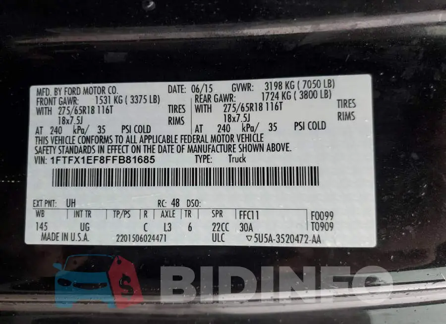 1FTFX1EF8FFB81685 Photo# 13