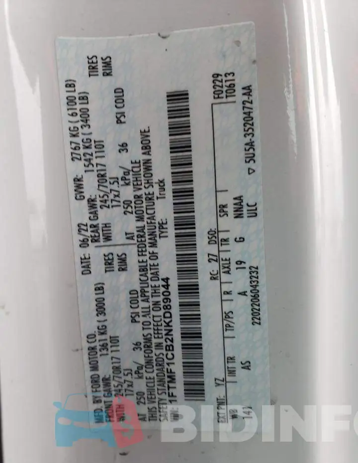 1FTMF1CB2NKD89044 Photo# 12