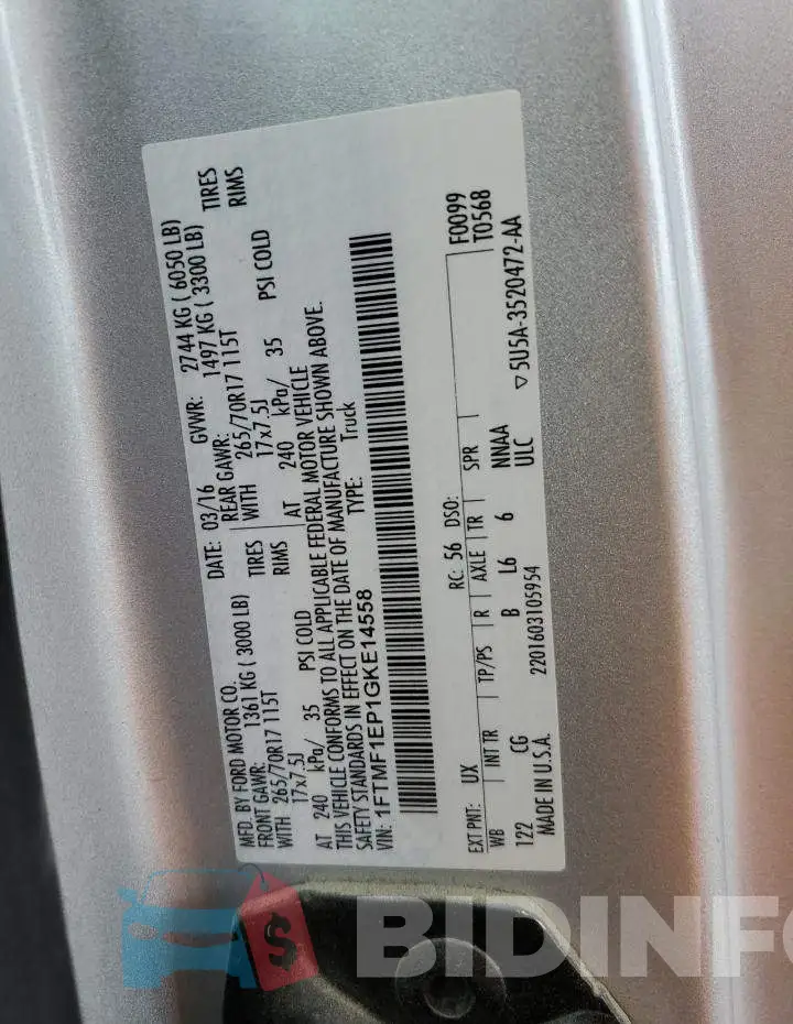 1FTMF1EP1GKE14558 Photo# 13