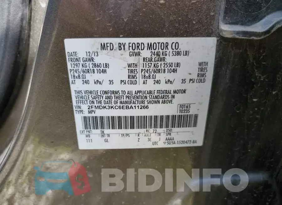 2FMDK3KC6EBA11266 Photo# 12