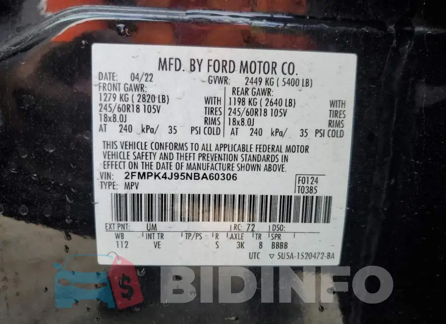2FMPK4J95NBA60306 Photo# 13