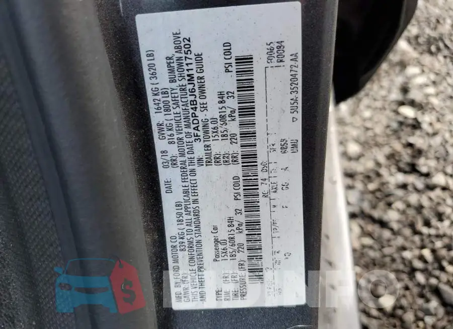 3FADP4BJ6JM117502 Photo# 12