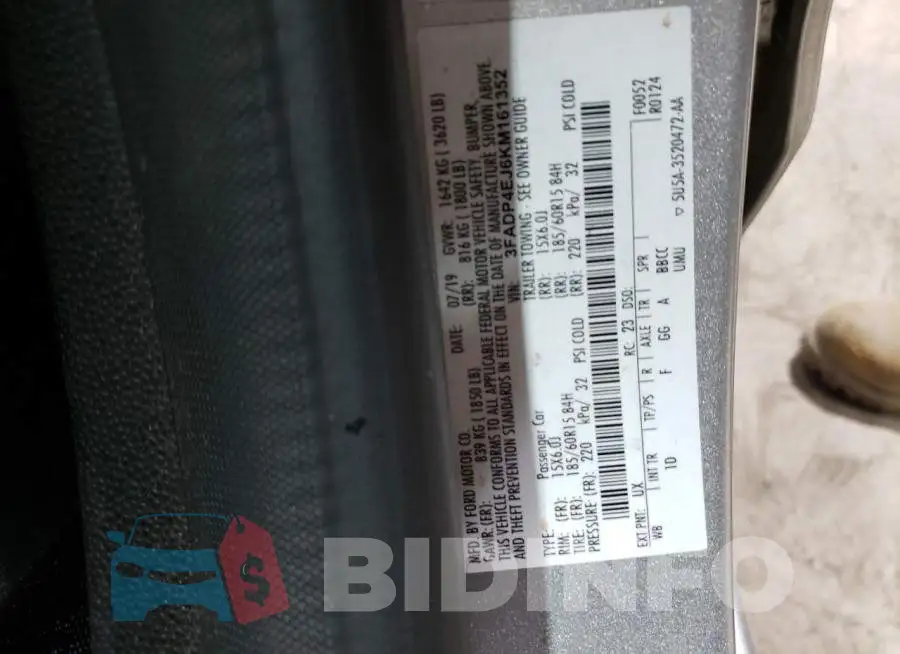 3FADP4EJ6KM161352 Photo# 12