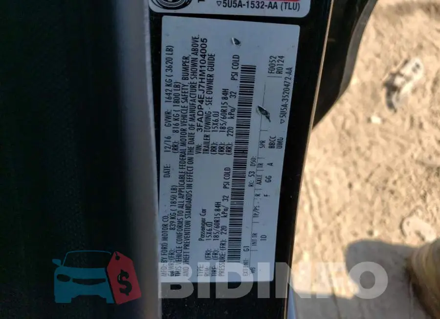 3FADP4EJ7HM104005 Photo# 12