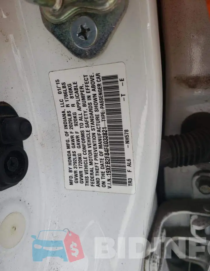 19XFB2F84FE032821 Photo# 12