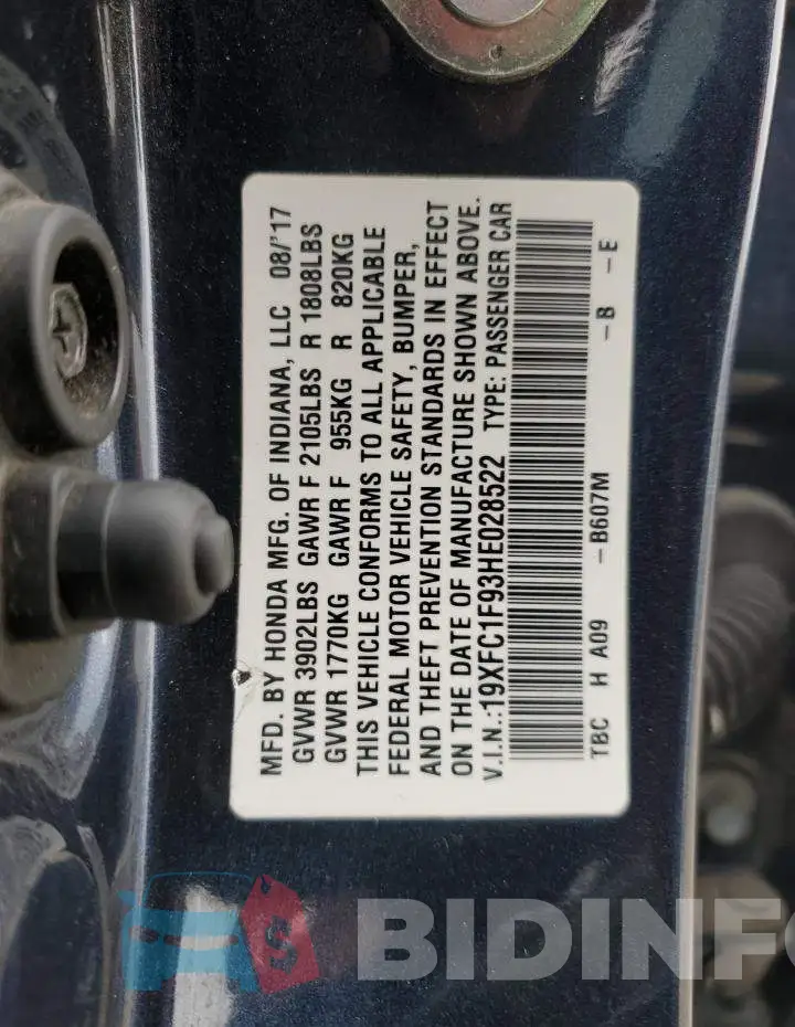 19XFC1F93HE028522 Photo# 12