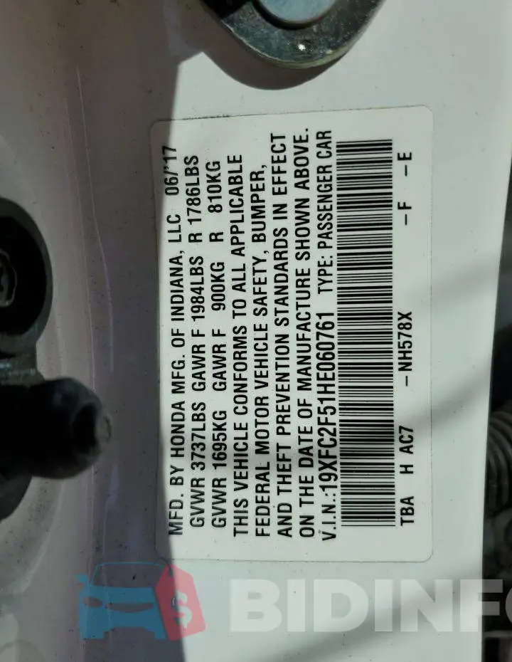19XFC2F51HE060761 Photo# 12