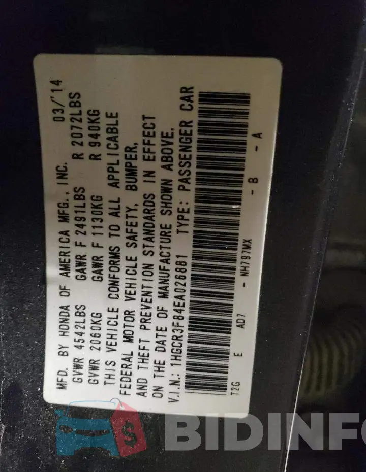 1HGCR3F84EA026881 Photo# 12