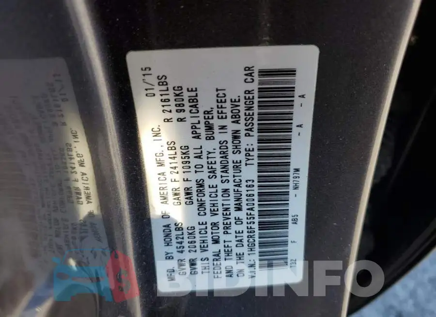 1HGCR6F55FA006163 Photo# 12