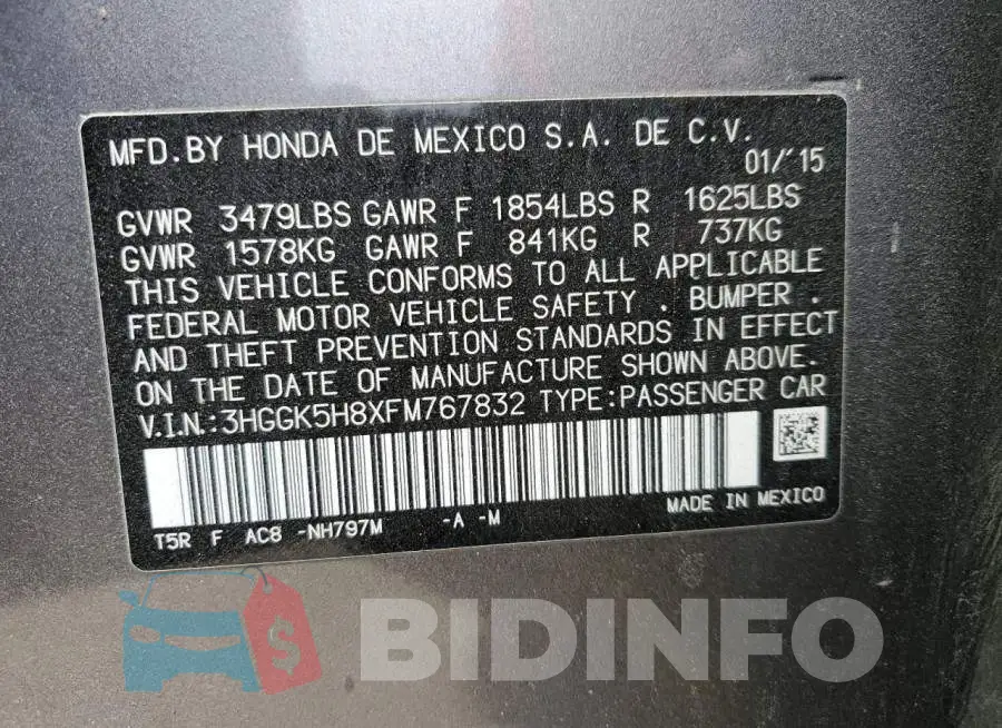 3HGGK5H8XFM767832 Photo# 13