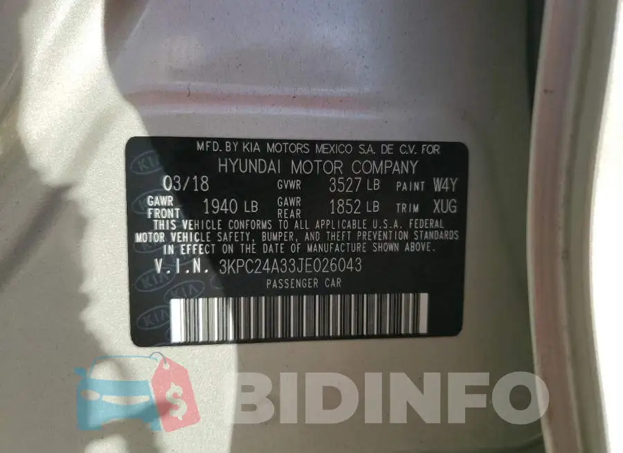 3KPC24A33JE026043 Photo# 13