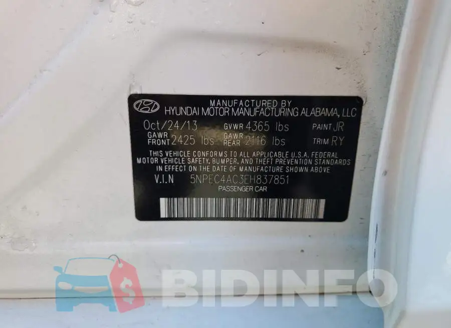 5NPEC4AC3EH837851 Photo# 12