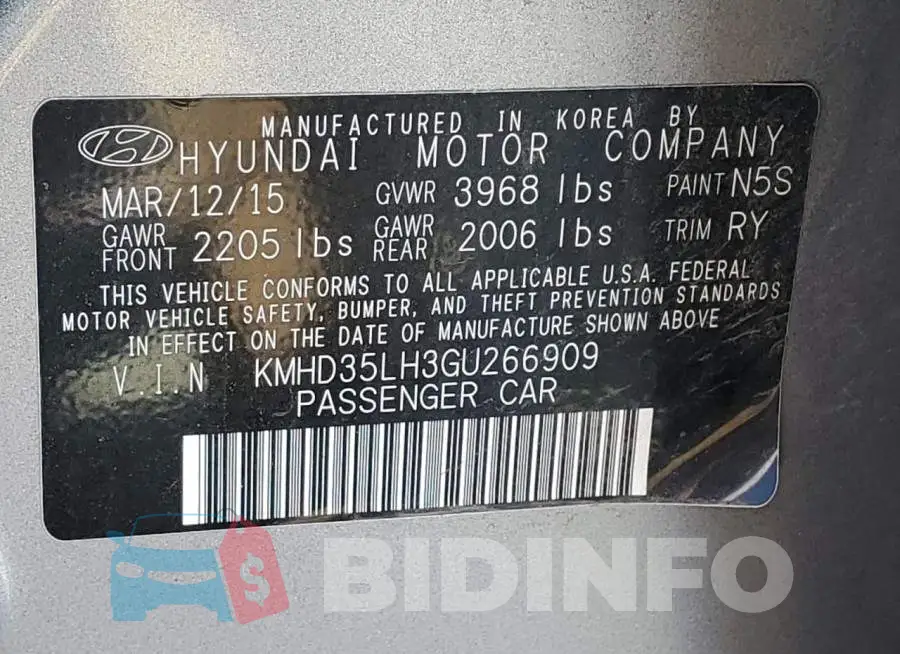 KMHD35LH3GU266909 Photo# 12