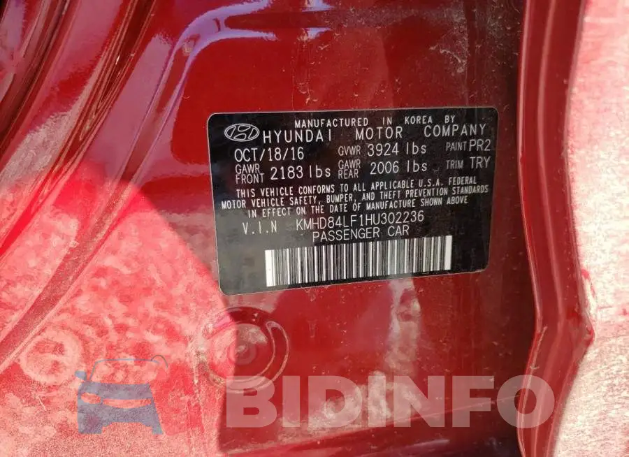 KMHD84LF1HU302236 Photo# 12