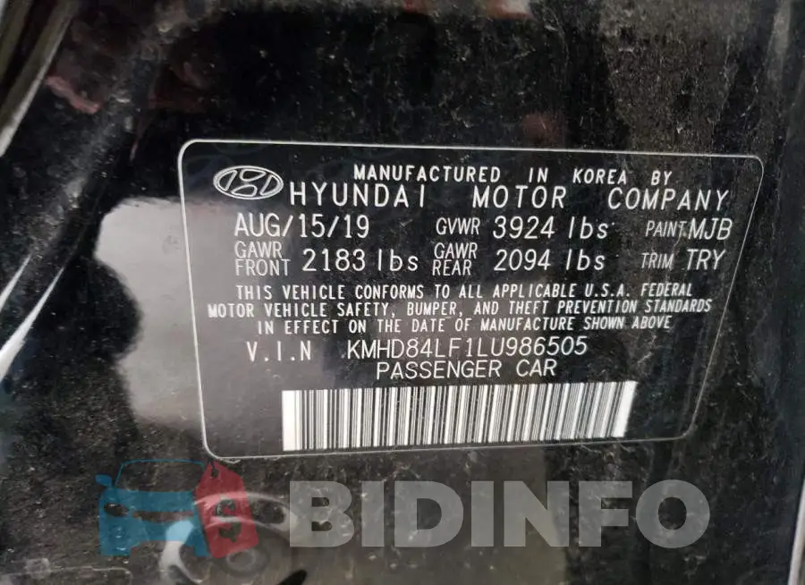 KMHD84LF1LU986505 Photo# 12