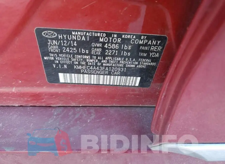 KMHEC4A43FA120931 Photo# 12