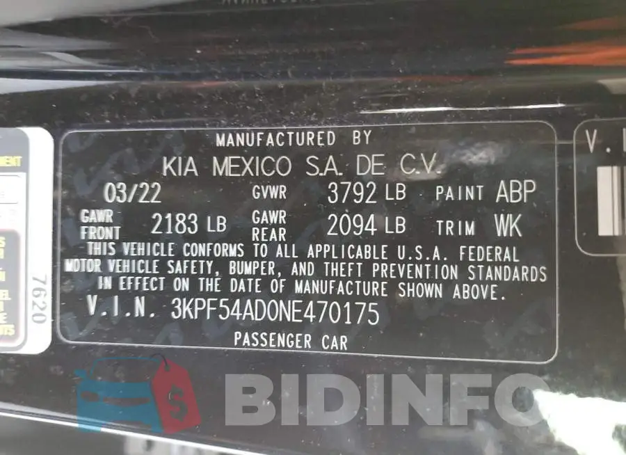 3KPF54AD0NE470175 Photo# 12