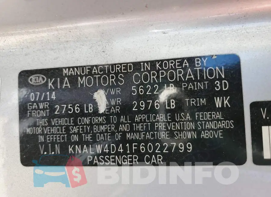 KNALW4D41F6022799 Photo# 12
