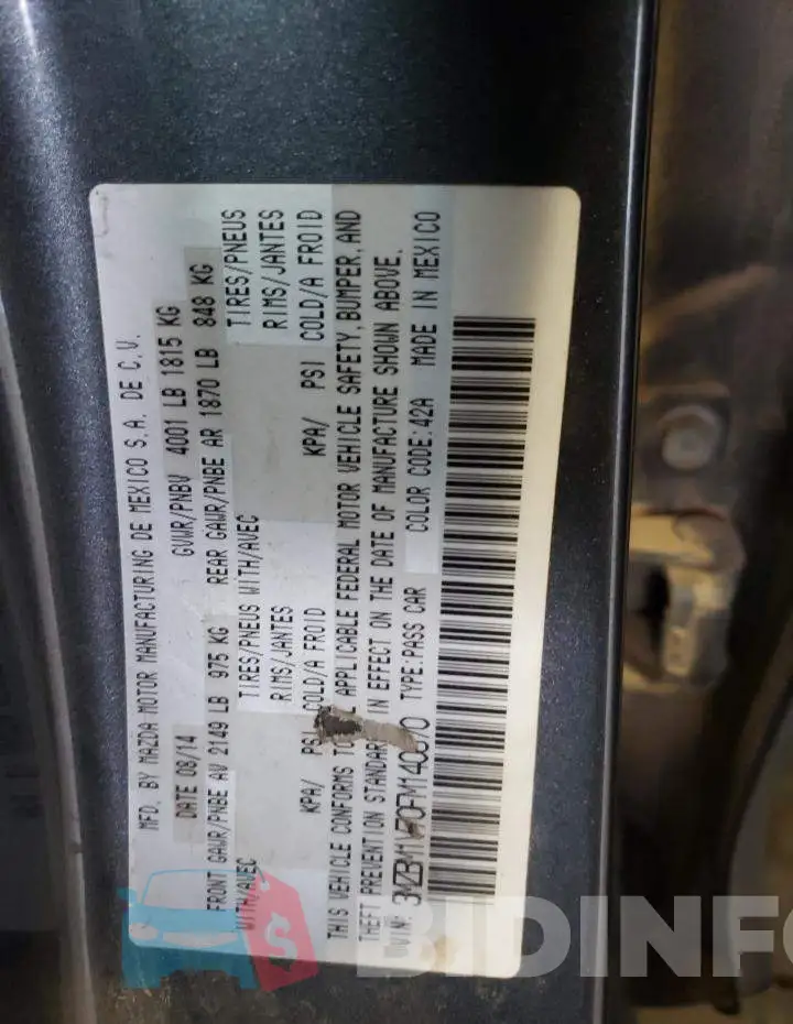 3MZBM1V70FM140870 Photo# 12