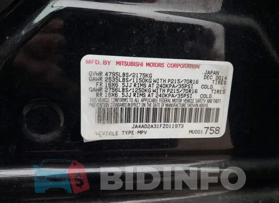 JA4AD2A31FZ011973 Photo# 13
