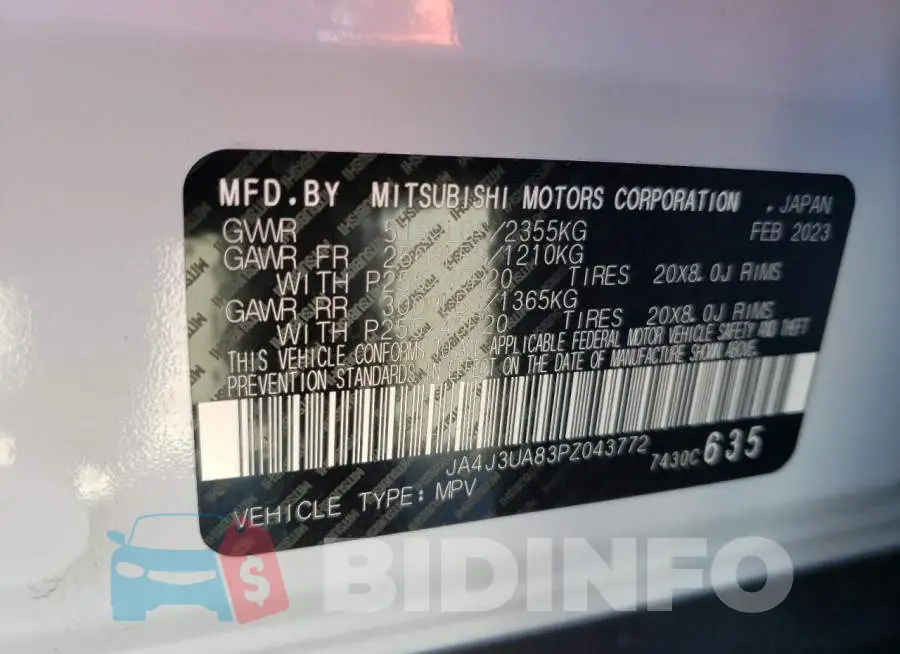 JA4J3UA83PZ043772 Photo# 13