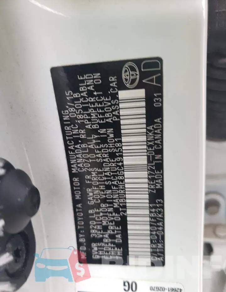 2T1BURHE8GC491581 Photo# 12