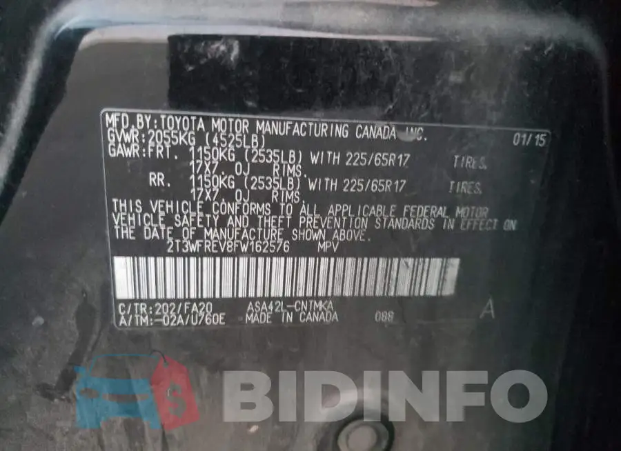 2T3WFREV8FW162576 Photo# 12