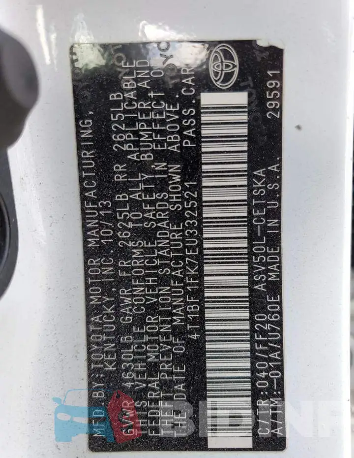 4T1BF1FK7EU332521 Photo# 13