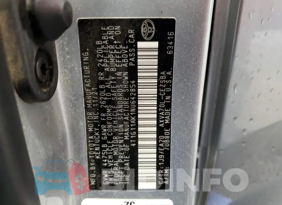 4T1G11AK1NU642854 Photo# 13