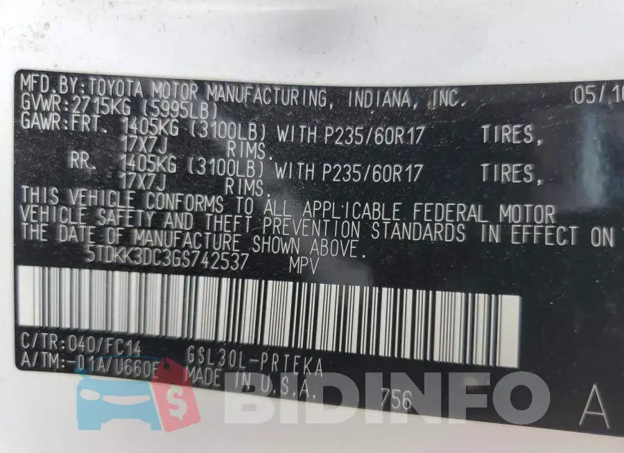 5TDKK3DC3GS742537 Photo# 13