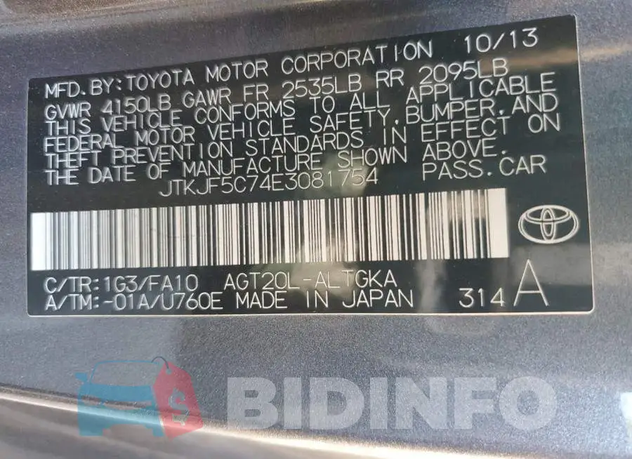 JTKJF5C74E3081754 Photo# 12