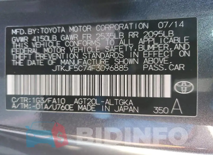 JTKJF5C74F3096885 Photo# 12