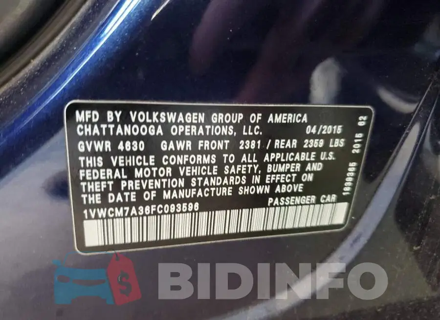 1VWCM7A36FC093596 Photo# 12