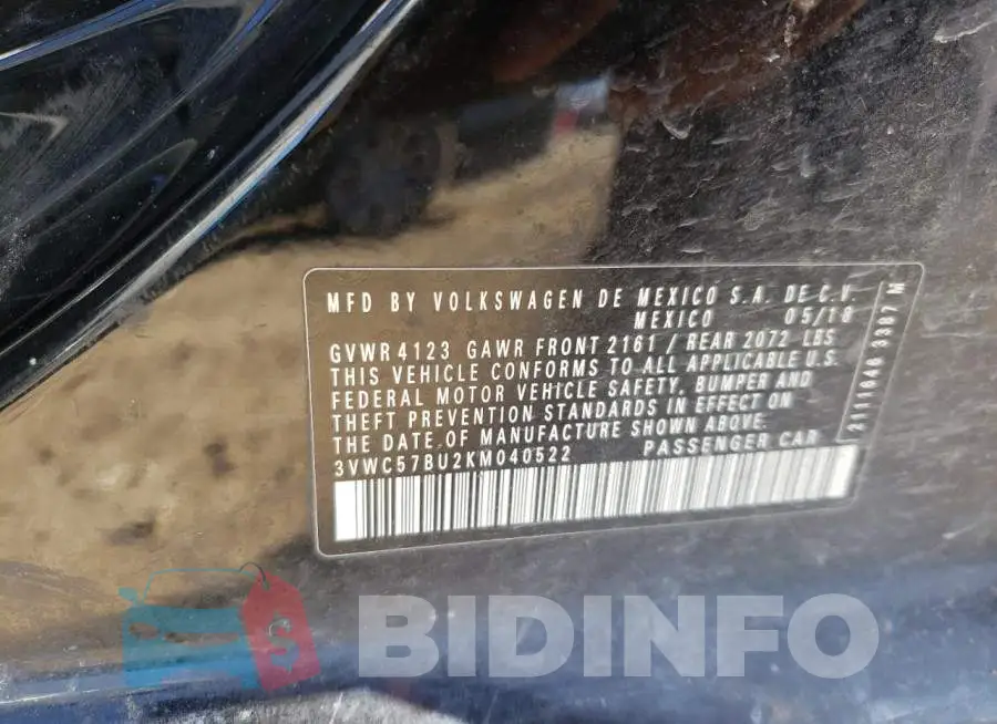 3VWC57BU2KM040522 Photo# 12