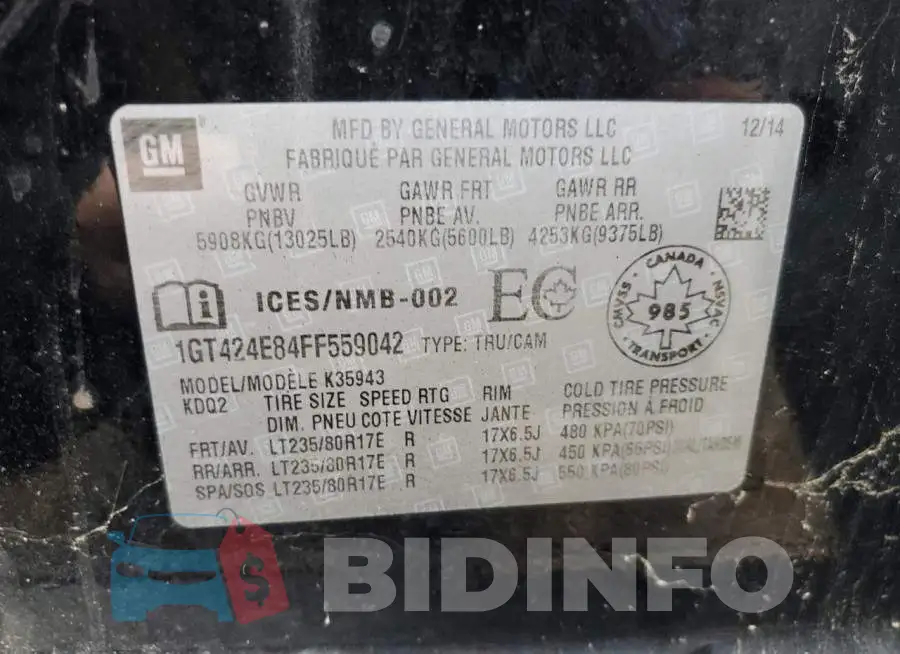 1GT424E84FF559042 Photo# 13