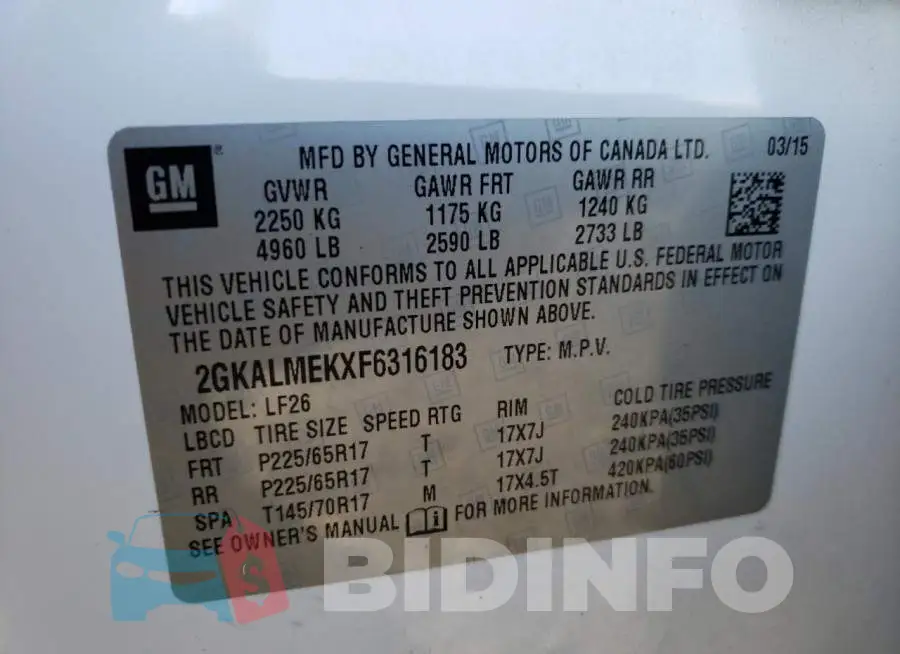 3GKALTEX3KL350834 Photo# 14