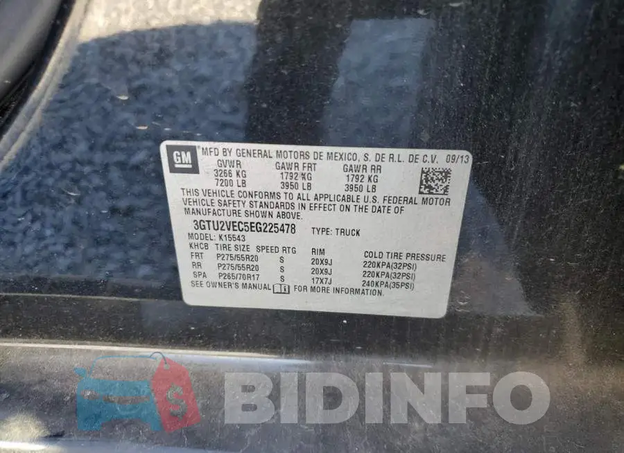 3GTU2VEC5EG225478 Photo# 12